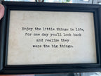 6” High Wood Framed Wall Decor, Black & White