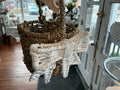 White Woven Bow Easter Basket