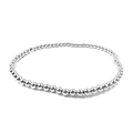 3mm Sterling Silver Karma waterproof bracelet 7": 7"