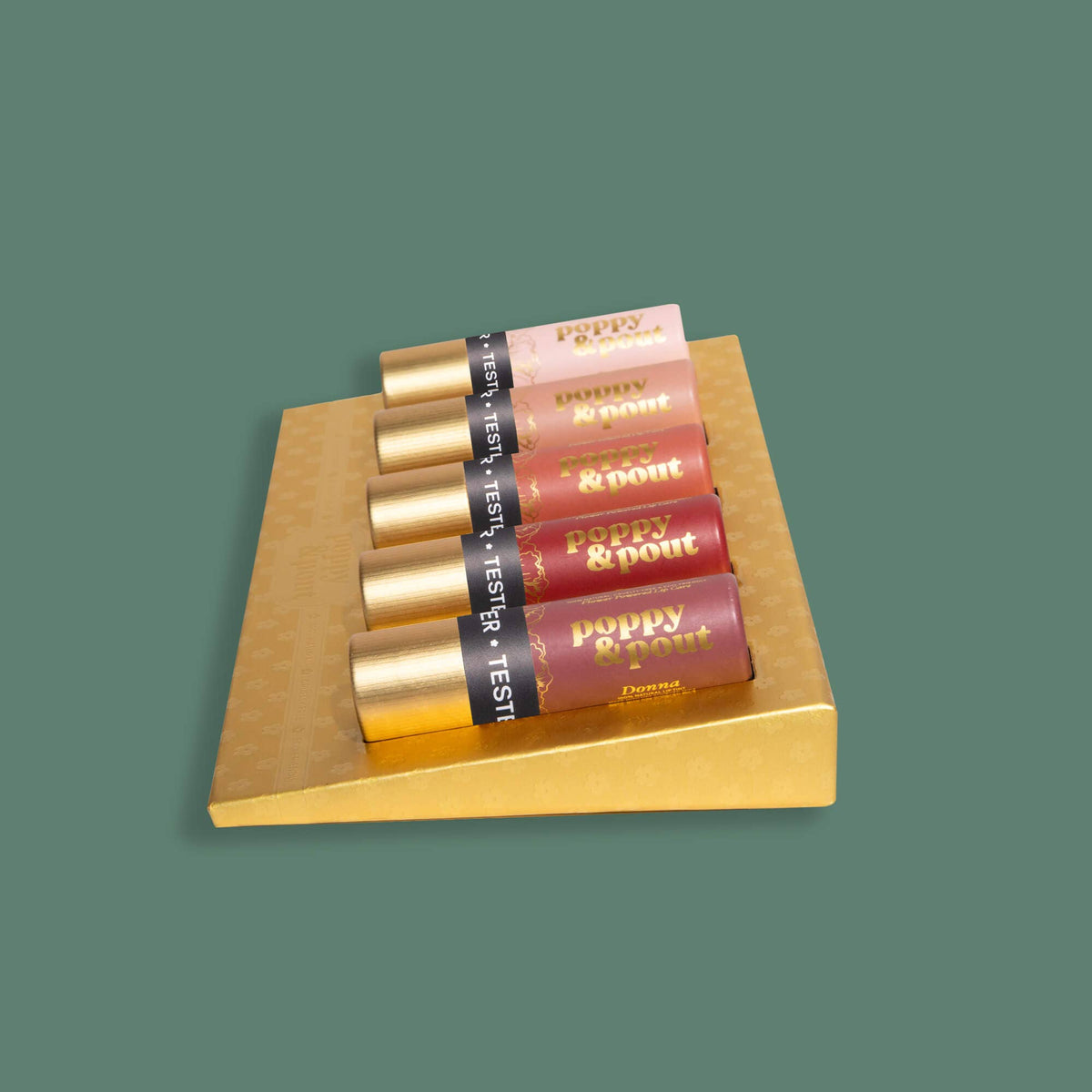 Product Display, Fits 20-Tube Tray, Tester Display, Gold