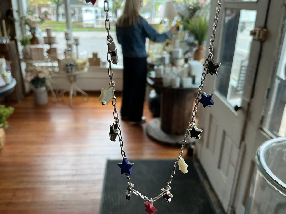 Camila necklace rhod red white blue mix