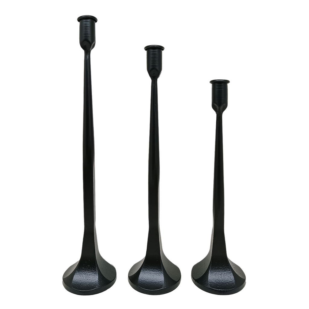 Cast Iron Taper Candle Holders, Set of 3 - Home Decor