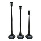 Cast Iron Taper Candle Holders, Set of 3 - Home Decor