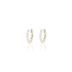 Crystal Huggie Hoop Earrings: 18K Gold Vermeil / Crystal