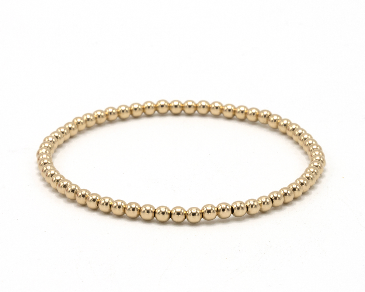 3mm Gold Filled Karma waterproof bracelet 6.5"-7"-7.25": 7"