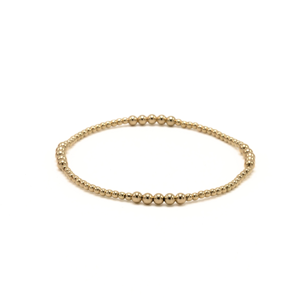 The Hamptons 2*3 14k Gold-Filled Beaded Bracelet: 7"