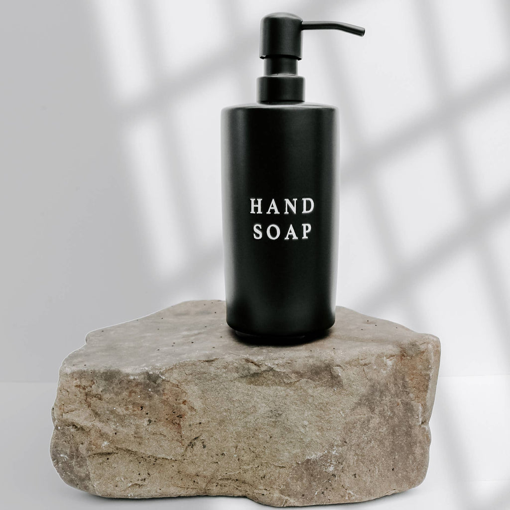 15oz Black Stoneware Hand Soap Dispenser- Home Decor & Gifts
