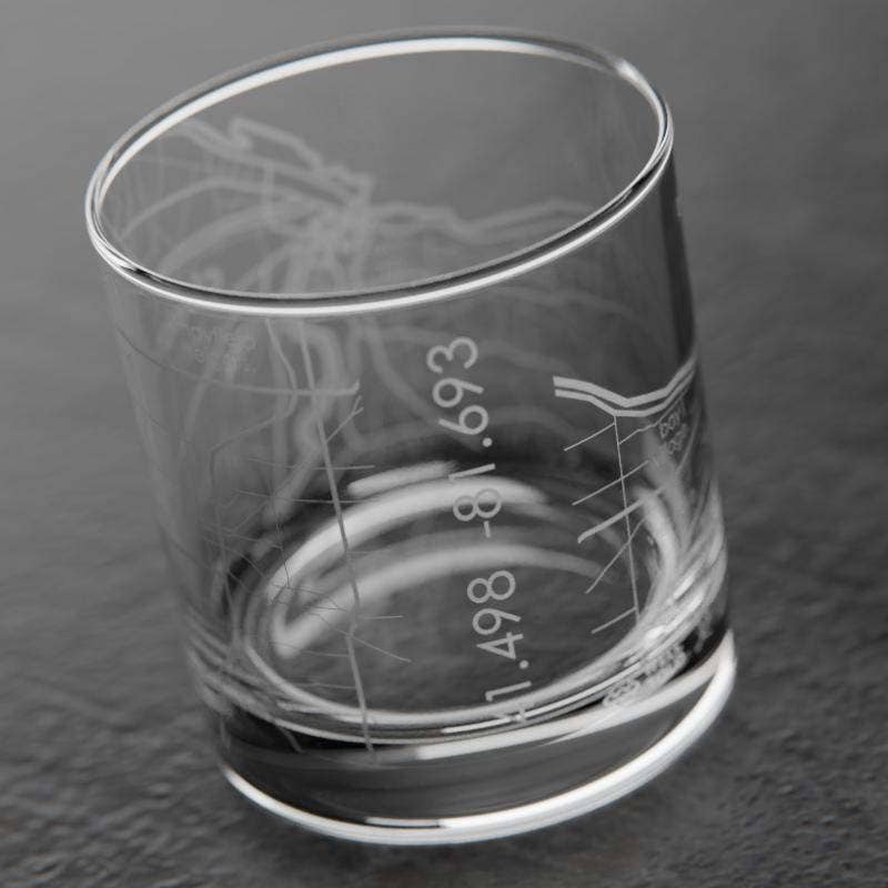Cleveland OH Map Rocks Whiskey Glass