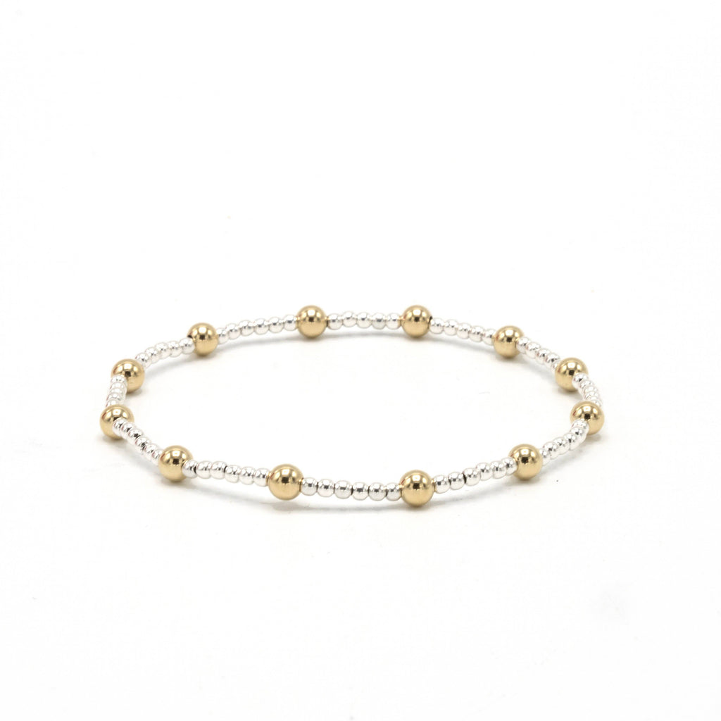 The Malibu Mix Collection 14k Gold-Filled and Sterling Beaded Bracelets: 7"