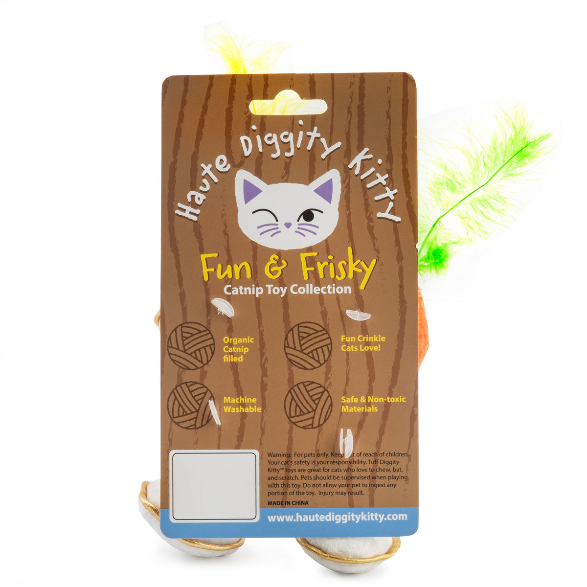 Kitty Cocktails Catnip Toys with Feathers