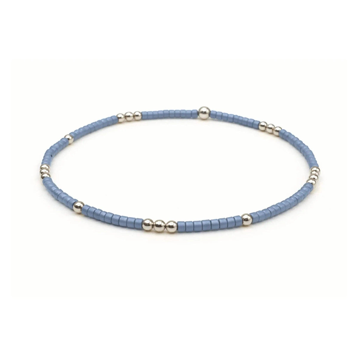 2mm Newport DENIM BLUE + Gold Filled Waterproof Bracelet: 7"
