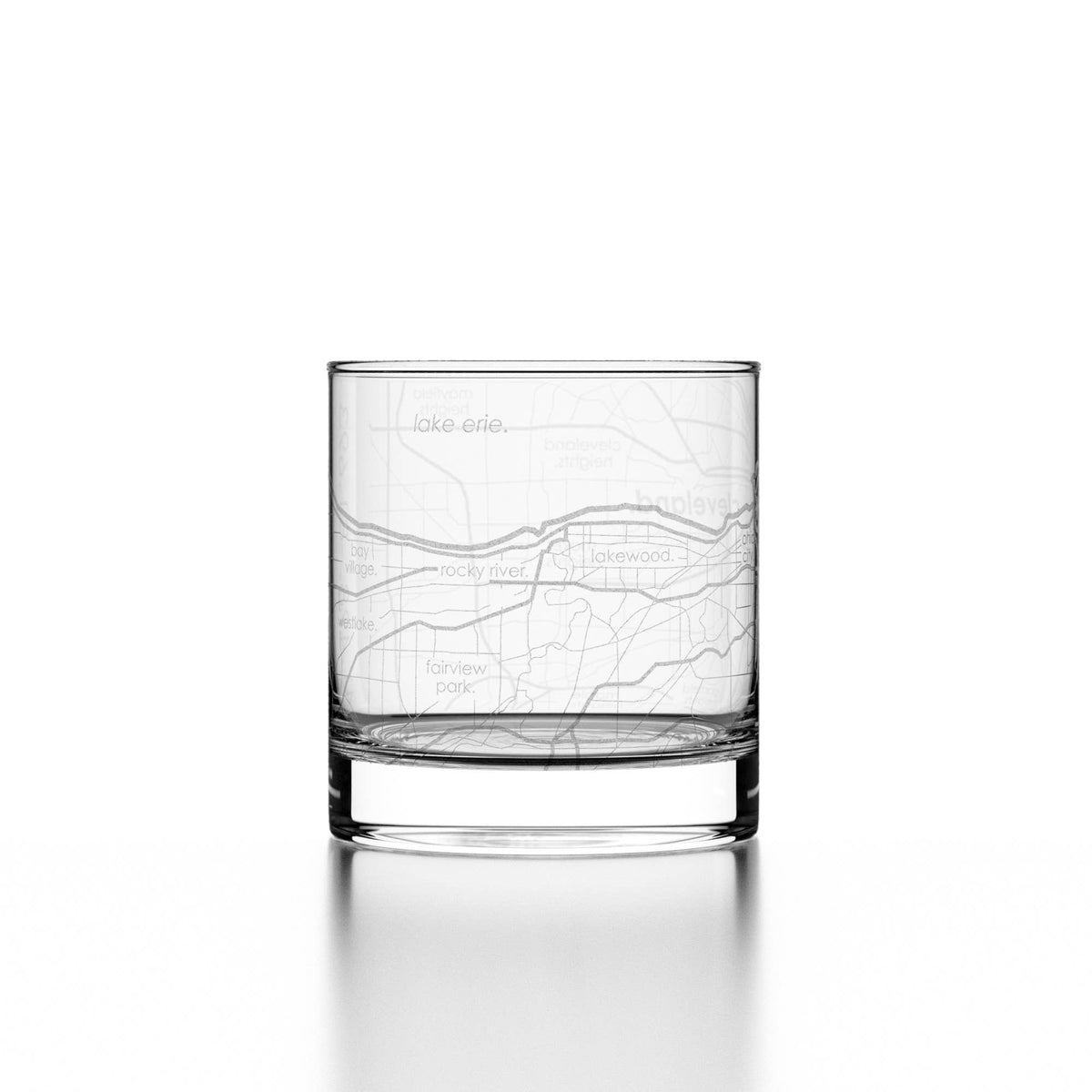 Cleveland OH Map Rocks Whiskey Glass