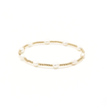 Petite Patterned Rice Pearl Bracelet with 14k Gold-Filled Beads: 7"