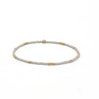 2mm Newport SILVER + Gold Filled Waterproof Bracelet: 7"