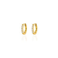 Crystal Huggie Hoop Earrings: 18K Gold Vermeil / Crystal
