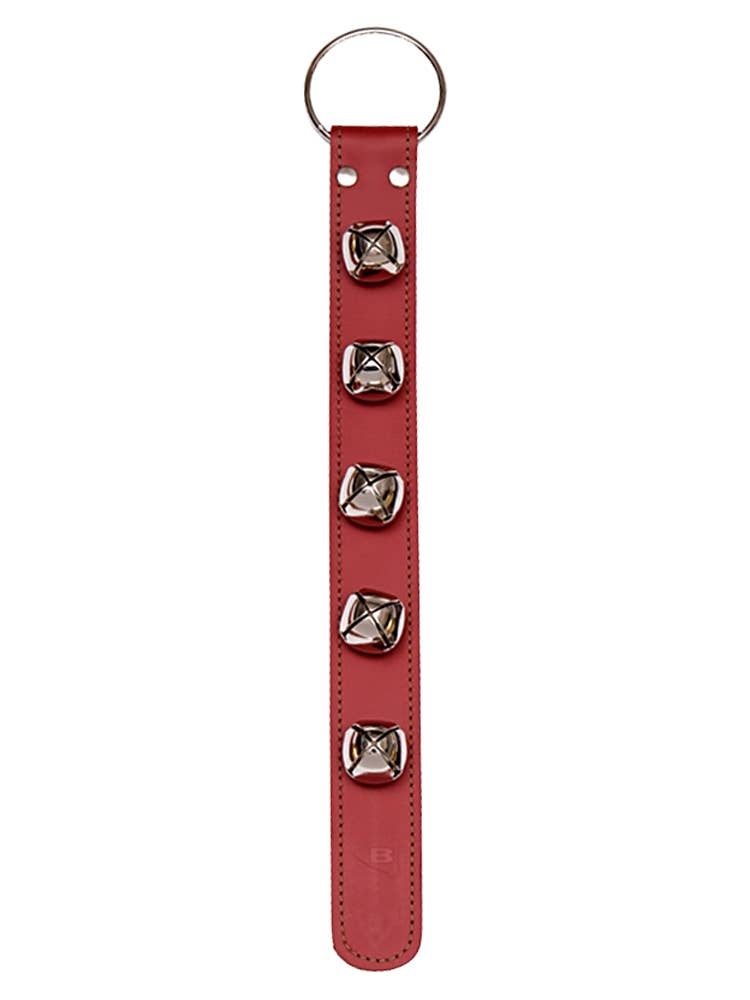 Sleigh Bell Strap with 5 Bells: Red / Nickel