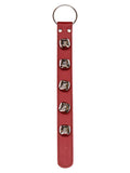 Sleigh Bell Strap with 5 Bells: Red / Nickel