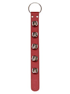 Sleigh Bell Strap with 5 Bells: Red / Nickel