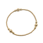 The Nantucket Collection 2x6 14k Gold- Filled Beaded Bracelet: 7"