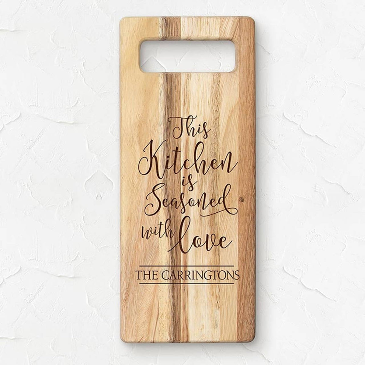 Acacia Cutting Board - This Kitchen is Seasoned - 15" H: 6.25" W x 15" H