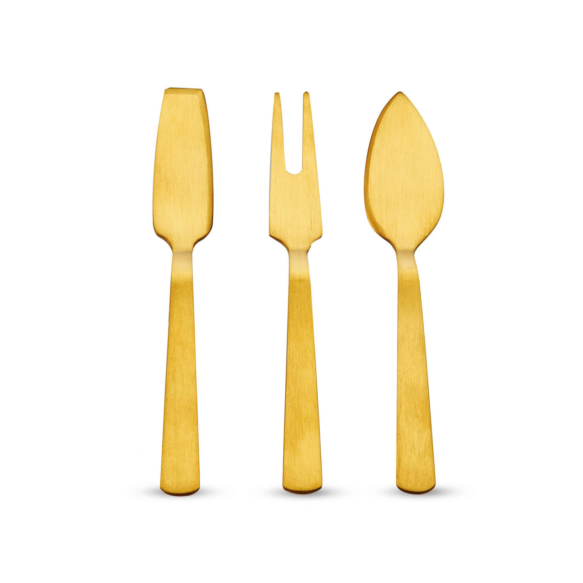 Gold-Plated Stainless Steel Cheese Knives - Set of 3