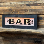 Lighted Bar Sign With Wavy Glass - Vintage Style