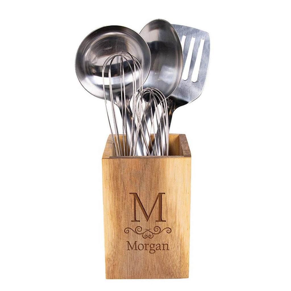 Utensil Holder: 4" W x 6" H x 4" D