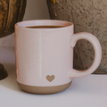 *NEW* Heart Pink Stoneware Coffee Mug - Valentine's Day Gift
