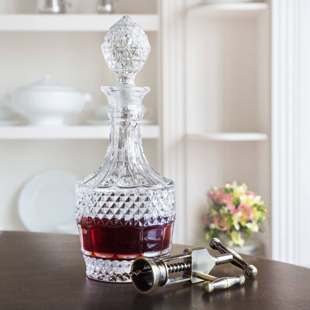 Vintage-Style Faceted Crystal Decanter