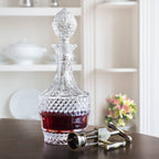 Vintage-Style Faceted Crystal Decanter