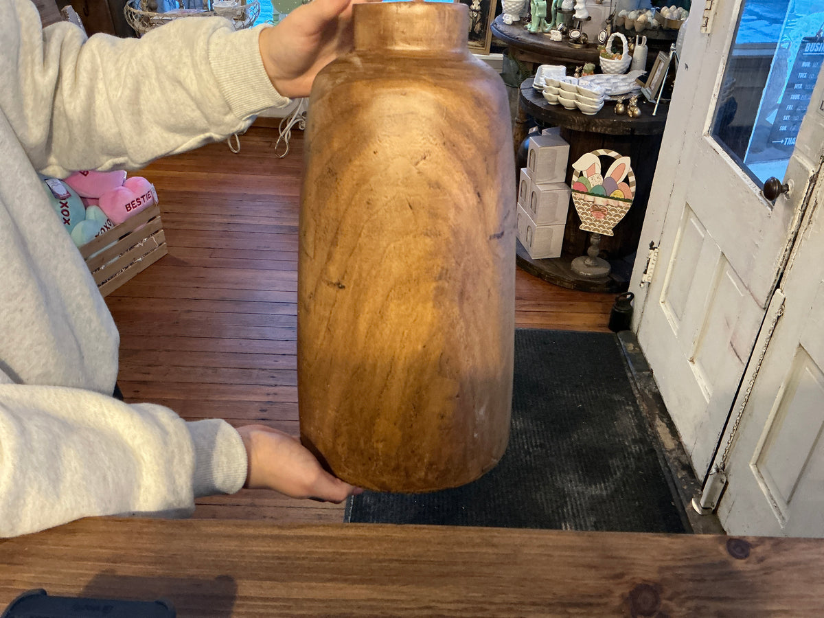 Paulownia wood vase brown