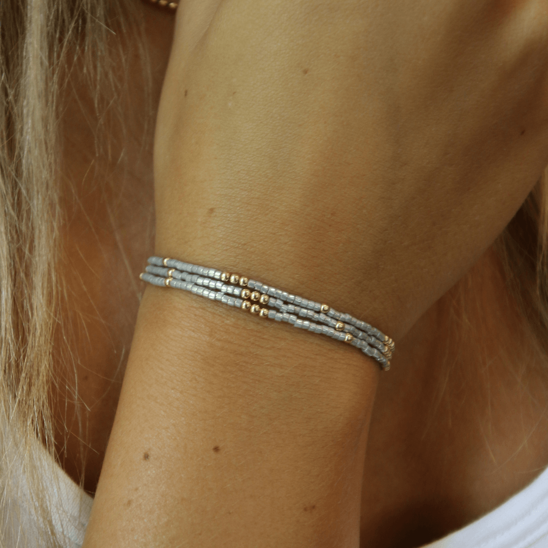2mm Newport SILVER + Gold Filled Waterproof Bracelet: 7"
