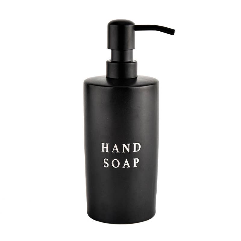 15oz Black Stoneware Hand Soap Dispenser- Home Decor & Gifts