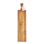 26.5-inch Acacia Tapas Board w/ Faux Leather Hanging Strap