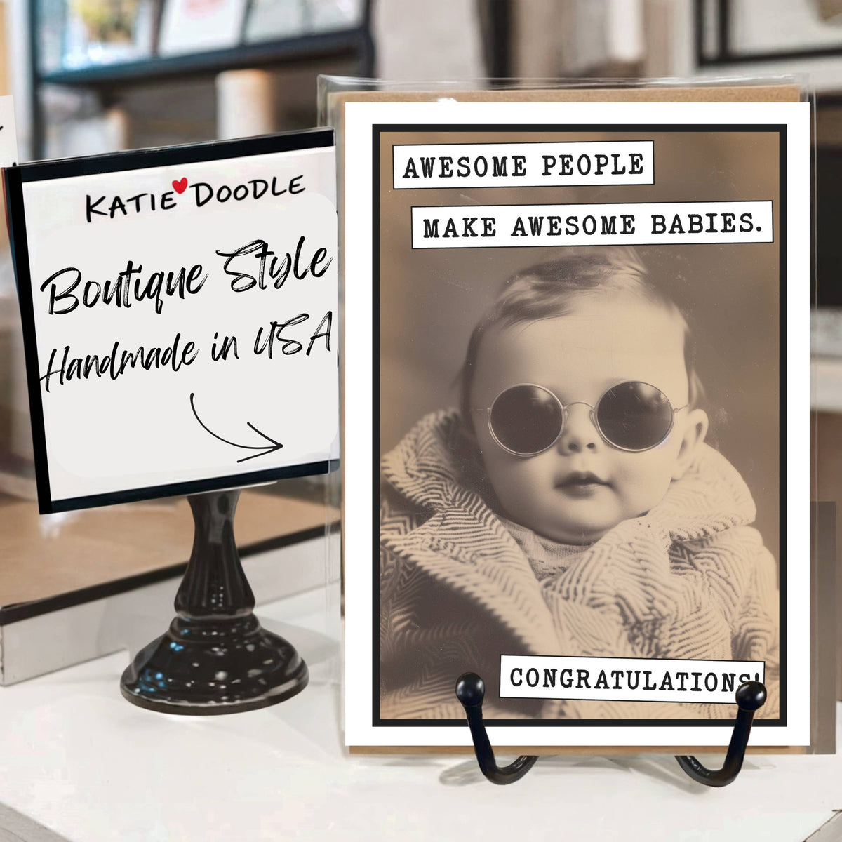 Baby Shower Cards | Funny Greeting Cards with Display (Bulk): No