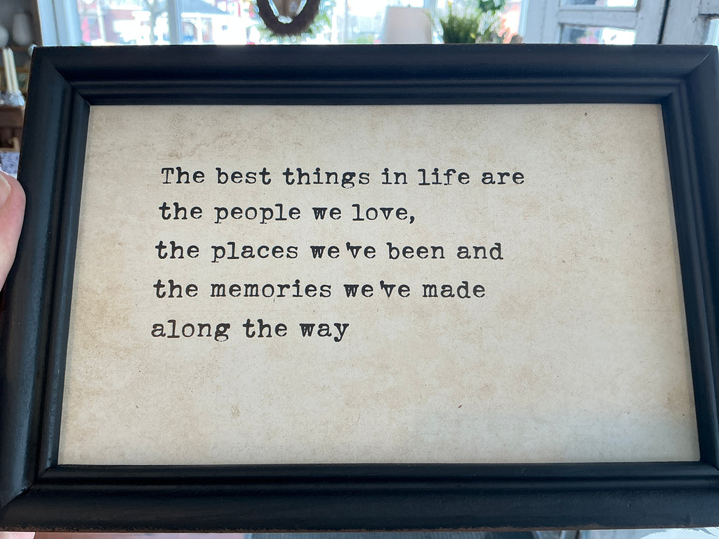 6” High Wood Framed Wall Decor, Black & White