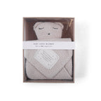 "Angels are watching" Bear Baby Lovey Blanket: White / Angels are Watching