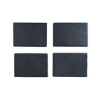 Black Slate Appetizer Plates w/ Natural Edges - Set of 4