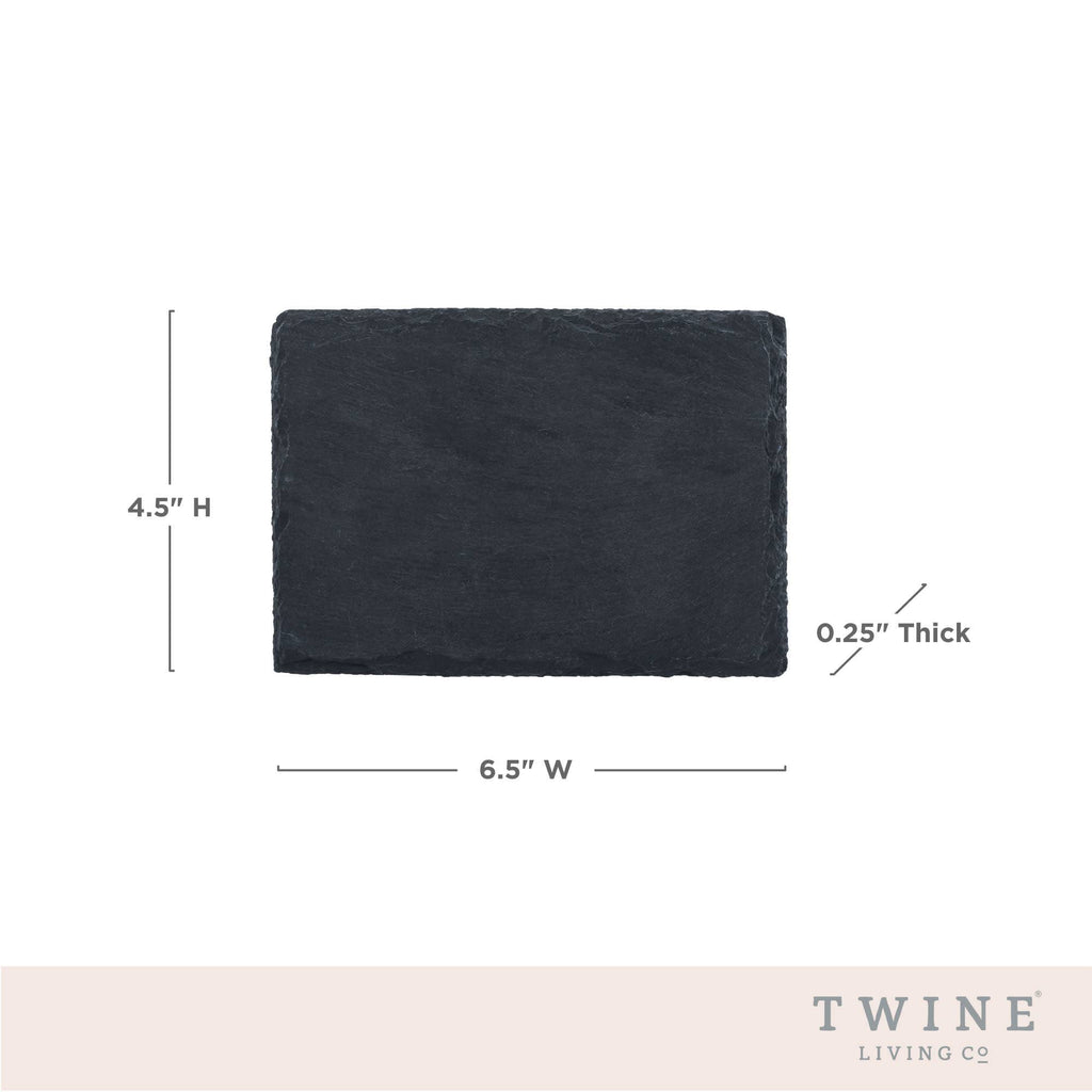 Black Slate Appetizer Plates w/ Natural Edges - Set of 4