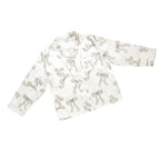 Long Sleeve PJ Set - Flax Bow: 100% Polyester / SM