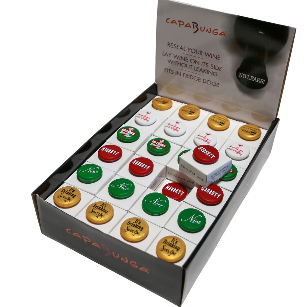 Wine Cap Counter Display | Christmas Wine Stoppers