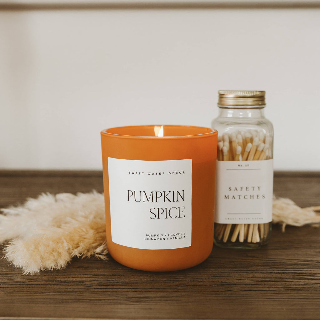 Pumpkin Spice 15 oz Soy Candle, Matte Jar - Fall Decor