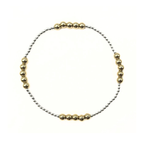 The Hamptons Mix 2x4 Sterling Silver and 14k Gold-Filled Beaded Bracelet: 7"