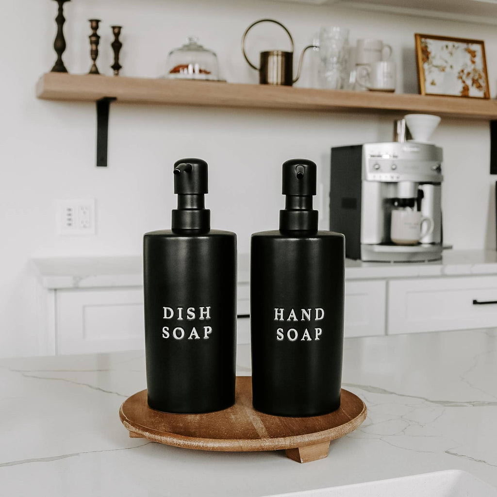 15oz Black Stoneware Hand Soap Dispenser- Home Decor & Gifts