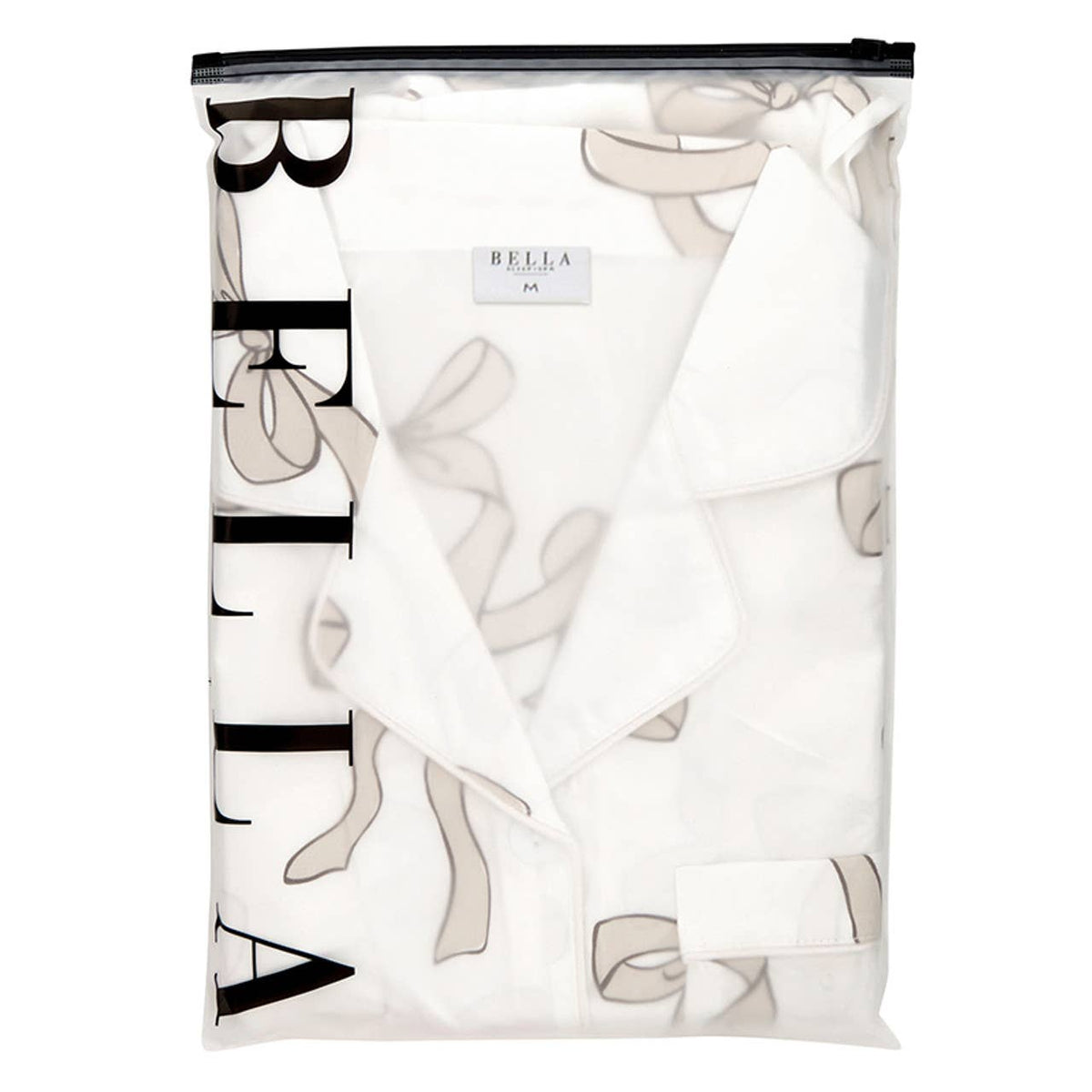 Long Sleeve PJ Set - Flax Bow: 100% Polyester / SM