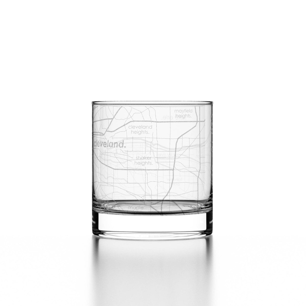 Cleveland OH Map Rocks Whiskey Glass