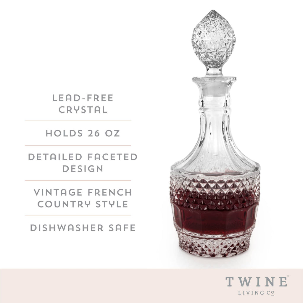 Vintage-Style Faceted Crystal Decanter