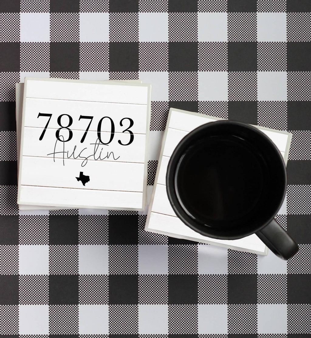Personalized Farmhouse Zip Code Coaster
