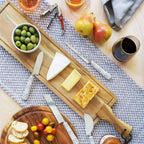 26.5-inch Acacia Tapas Board w/ Faux Leather Hanging Strap
