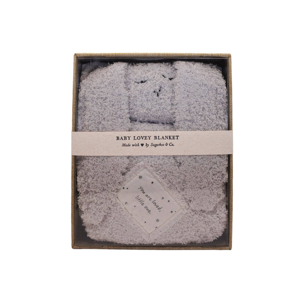 "You are loved, little one." Bunny Baby Lovey Blanket: White / You are Loved, Little One